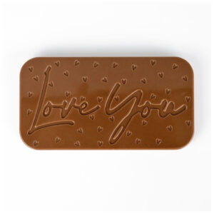 Martellato Chocolate mould for making romantic bars with the words 'love you'